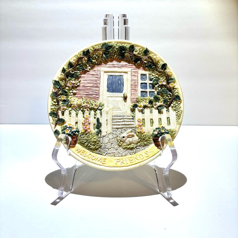 Hello friends vintage popular imports collectible mini plate cottage core